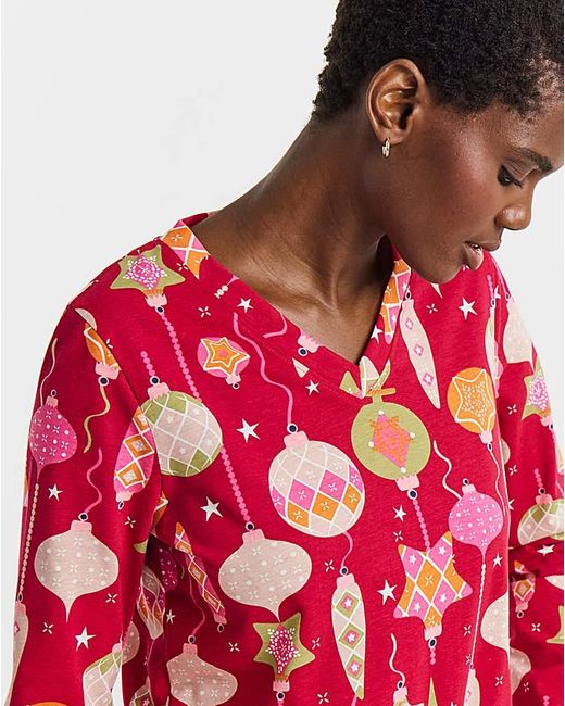 JD Williams Red Value 2 Pack Pj Set