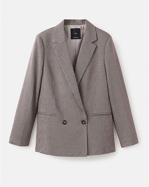 Mango Natural Houndstooth Blazer