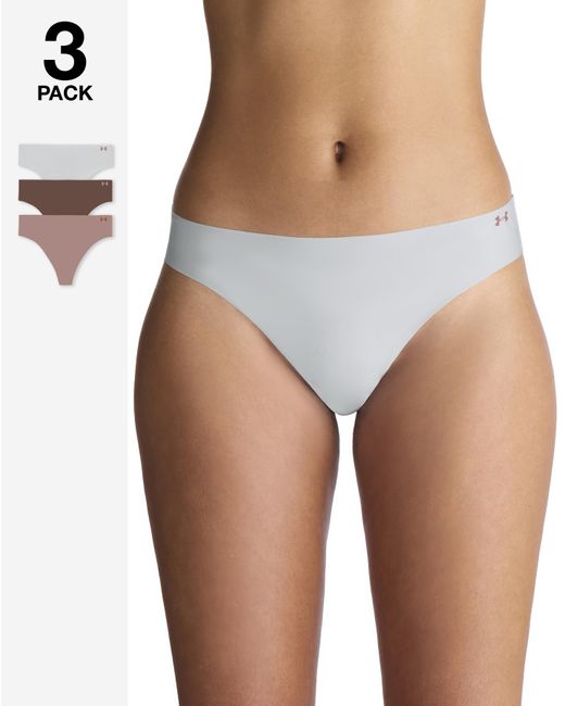 Under Armour Blue 3 Pack No Show Thong