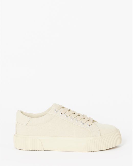 Simply Be Blue Canvas Trainer Chunky Ribbed Sole Exwide
