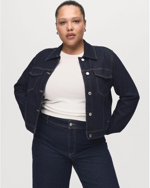 Mango Blue High Waisted Culotte Jean