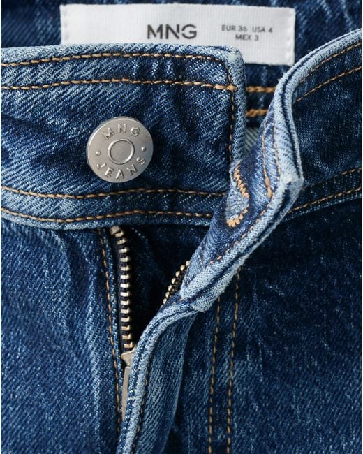 Mango Blue High Waisted Culotte Jean
