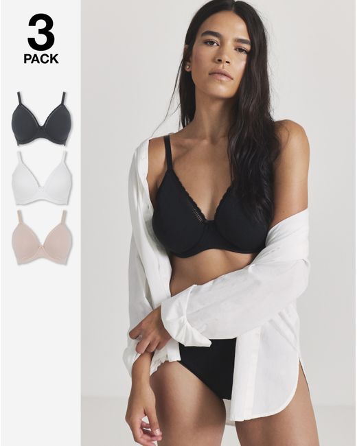 Pretty Secrets Multicolor 3 Pack Claire Cotton Full Cup Wired Bras