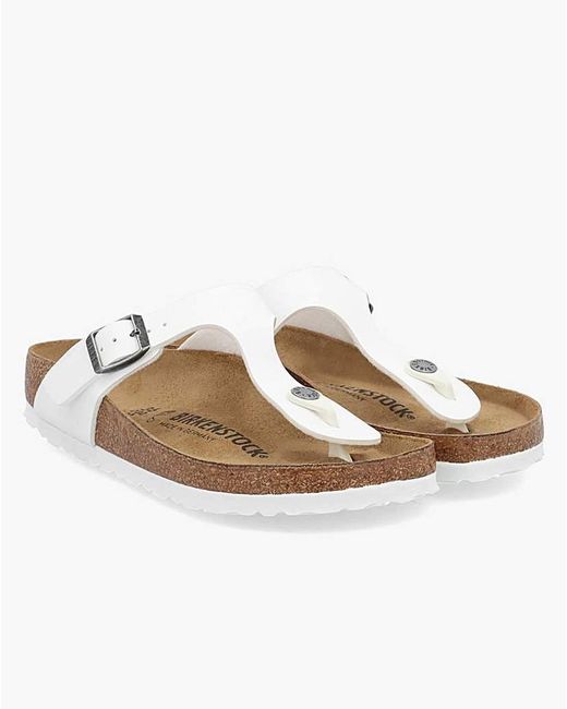 Birkenstock White Gizeh Toe Post Sandals