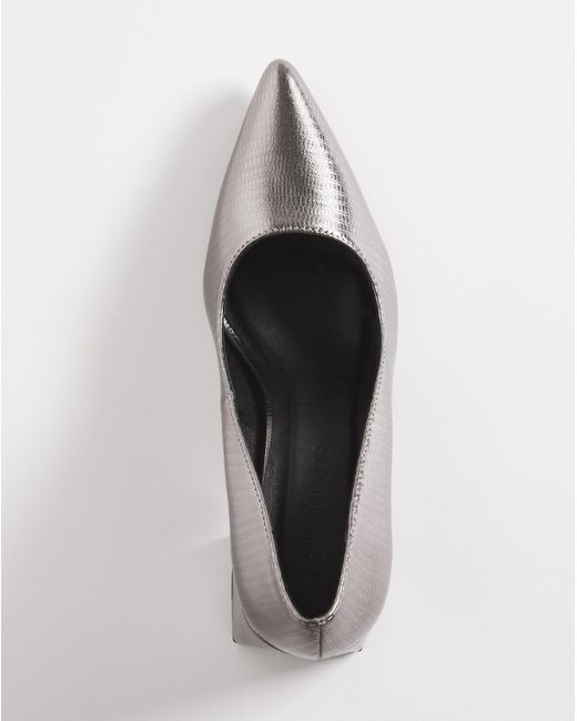 JD Williams White Croc Heeled Shoe E Fit