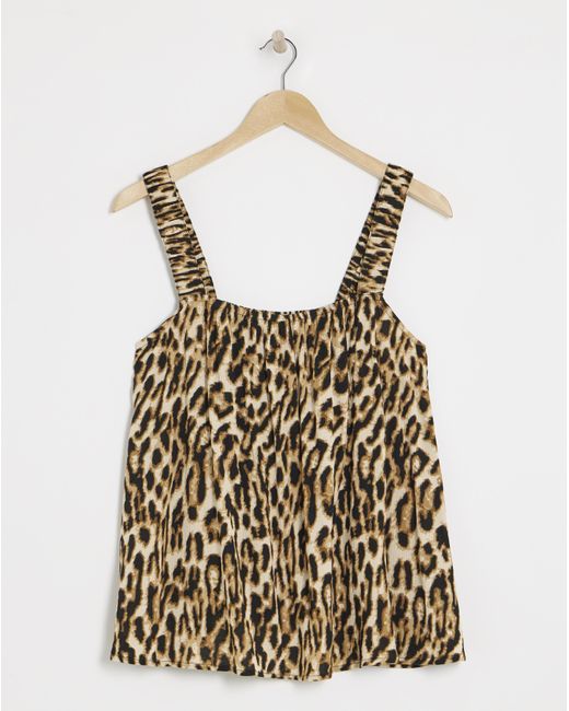 Simply Be Brown Crinkle Strap Cami