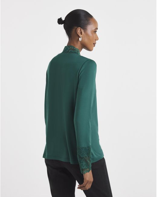 Joe Browns Green Darcie Lace High Neck Top