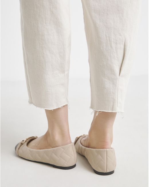 JD Williams Natural Quilted Ballerina With Trim Ex Wide