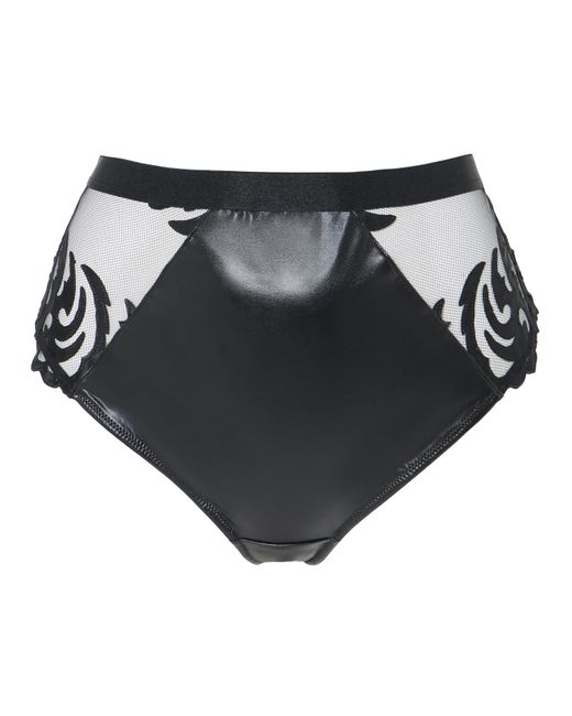 Figleaves Black Faux Leather Brazillian Brief