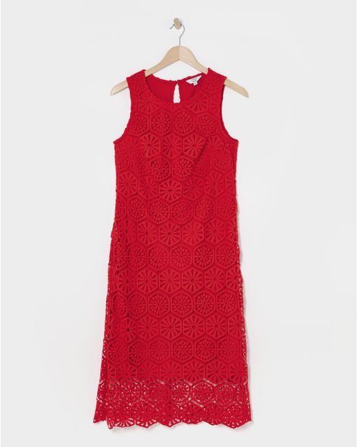 Joanna Hope Red Crochet Dress