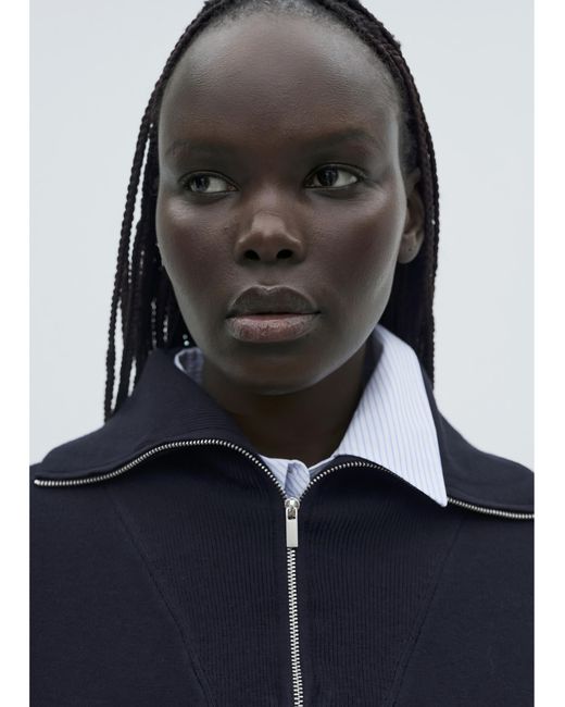 Mango Blue Latitas Zip Up Sweater