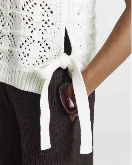 Simply Be Gray Cotton Tie Side Knitted Tank
