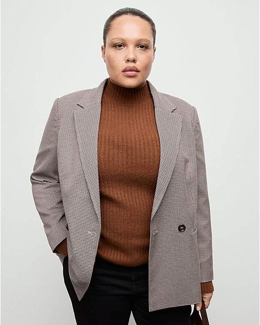 Mango Natural Houndstooth Blazer
