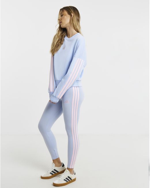 Adidas Blue 3 Stripes Leggings