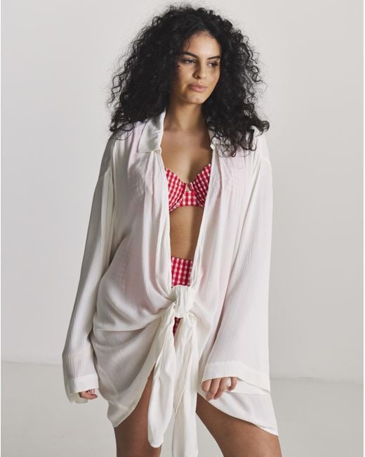 Beach To Beach White Tie Front Beach Shirt
