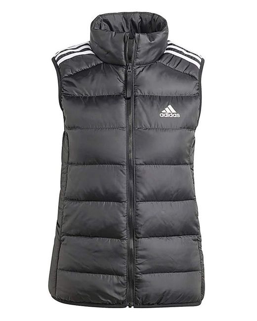 Adidas Gray 3 Stripes Down Vest