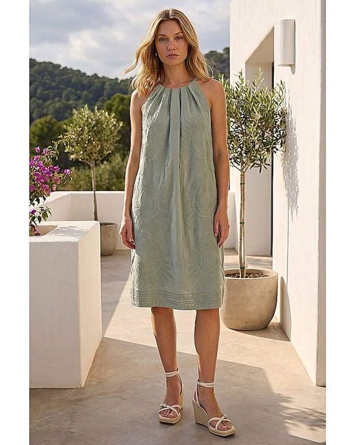 Roman Green Roman Embroidered A-Line Mini Dress