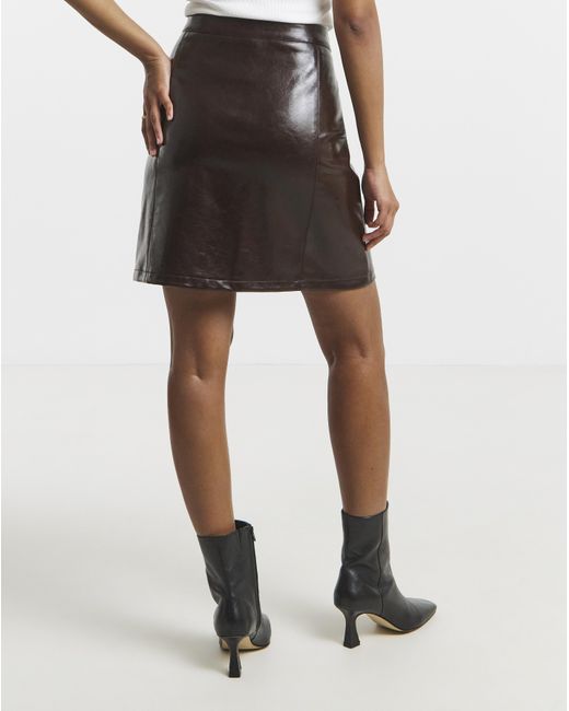 Simply Be White Lacquered Mini Skirt