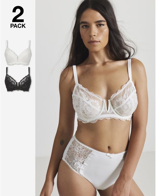 Pretty Secrets Black 2Pk Katie Lace Full Cup Bras