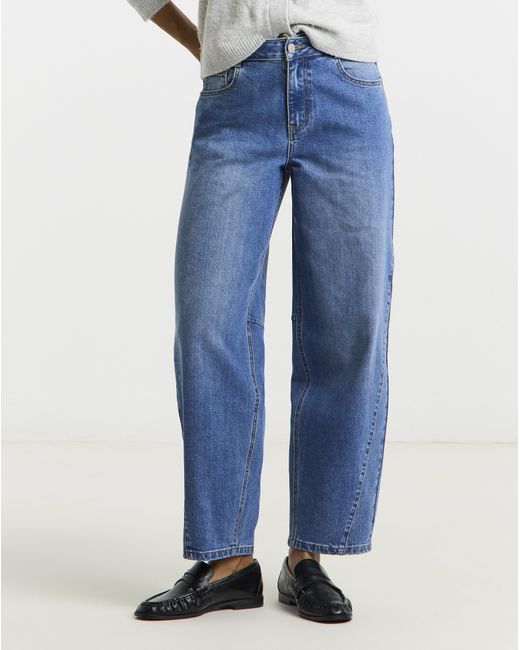 Simply Be Blue Mid Wash Stretch Tapered Jeans