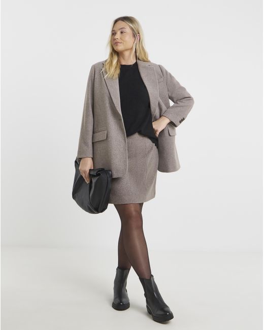 Simply Be Blue Oversized Wool Look Blazer
