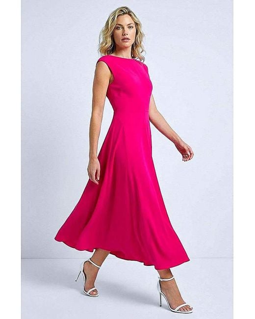 Roman Pink Roman Fit & Flare Midi Dress