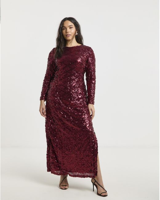 Lovedrobe Red Sequin Maxi Dress