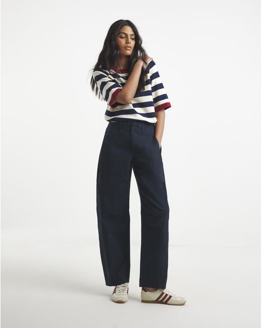 Simply Be Blue Barrel Leg Trouser