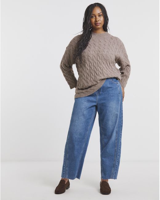 Simply Be Brown Cable Knit Jumper