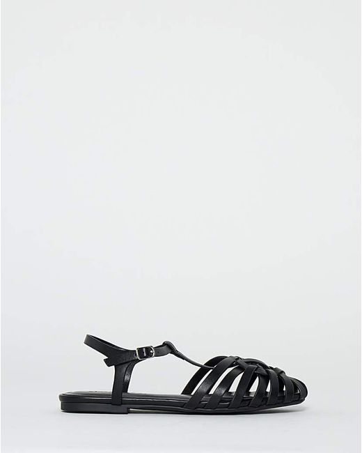 Simply Be Black Woven Fisherman Shoes Wide Fit
