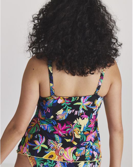 Simply Be Multicolor Shirred Bandeau Tankini Top
