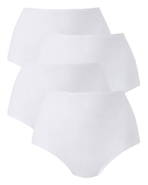 Simply Be White 4 Pack Full Fit Briefs