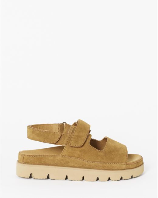 Simply Be Natural Chunky Suede Sandals Extra Wide Fit