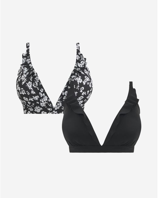 Simply Be Black Value 2 Pack Bikini Tops