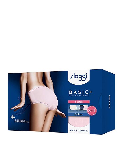 Sloggi Multicolor 4Pk Basic Midi Knicker Multi