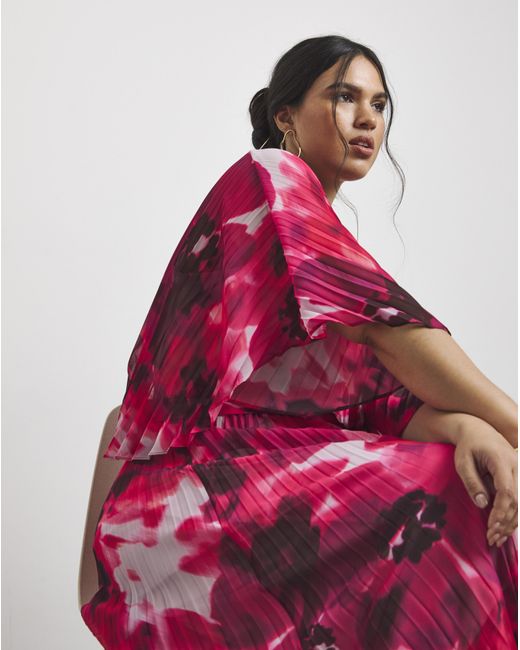 Joanna Hope Pink Pleated Maxi Dress