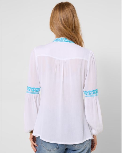 Joe Browns White Favourite Embroidered Tunic Top