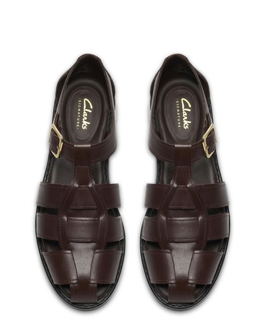 Clarks Black Hana Leather Sandal D Fit