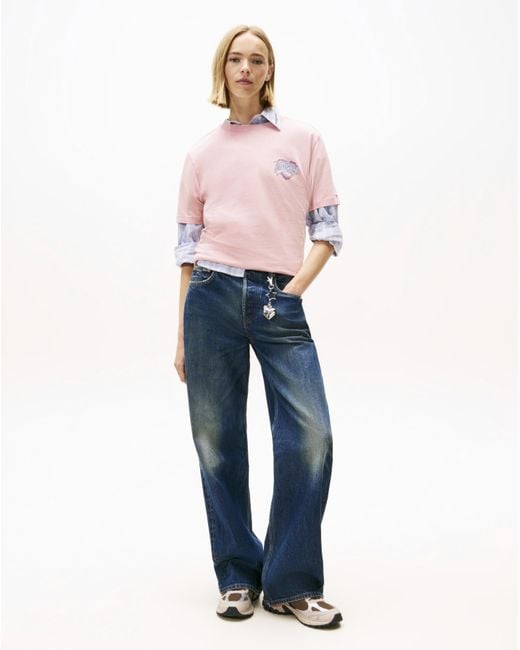 Tommy Hilfiger Pink Washed Heart T-Shirt