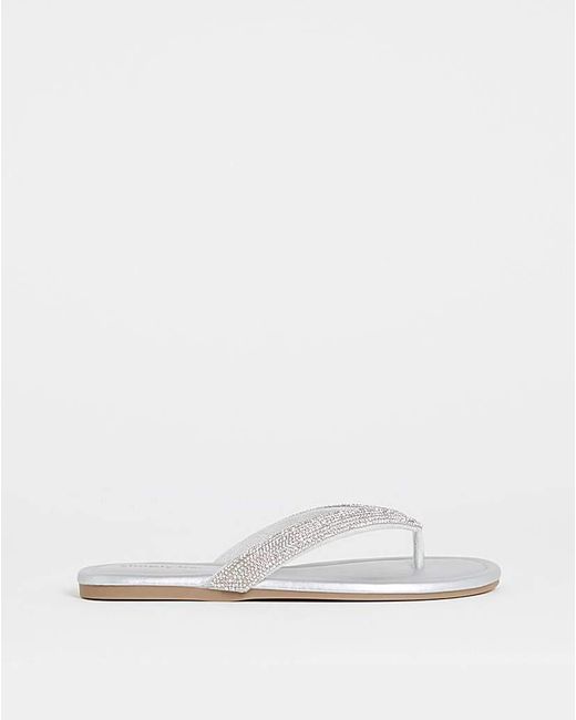 Simply Be Natural Flat Toe Post Sandals Wide Fit
