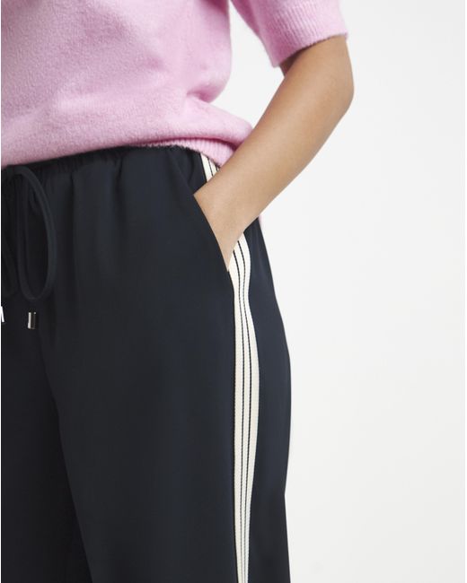 Simply Be White Side Stripe Wide Trouser