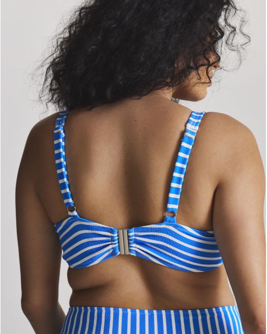 Figleaves Blue Tie Front Underwired Bikini Top