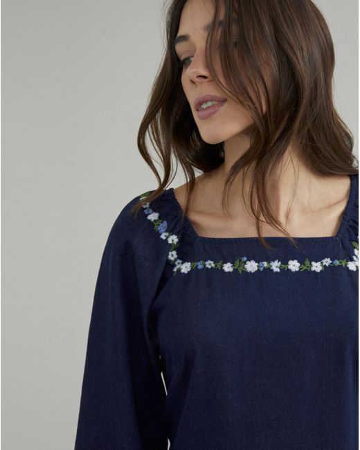 Nobody's Child Blue Embroidered Dress