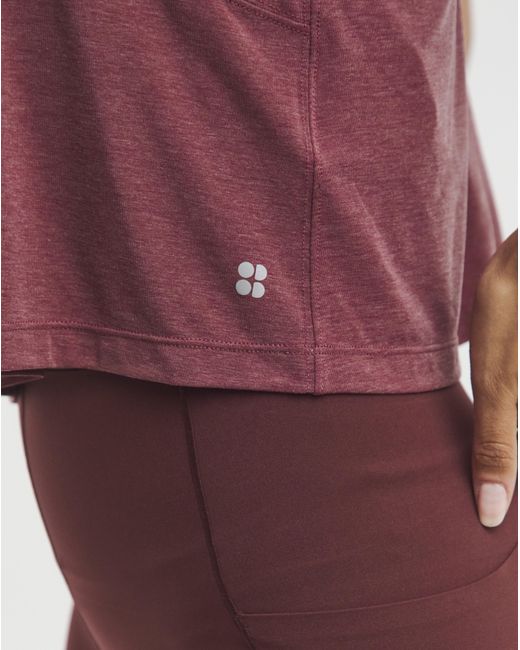 Sweaty Betty Red Soft Flow Twist Back Top