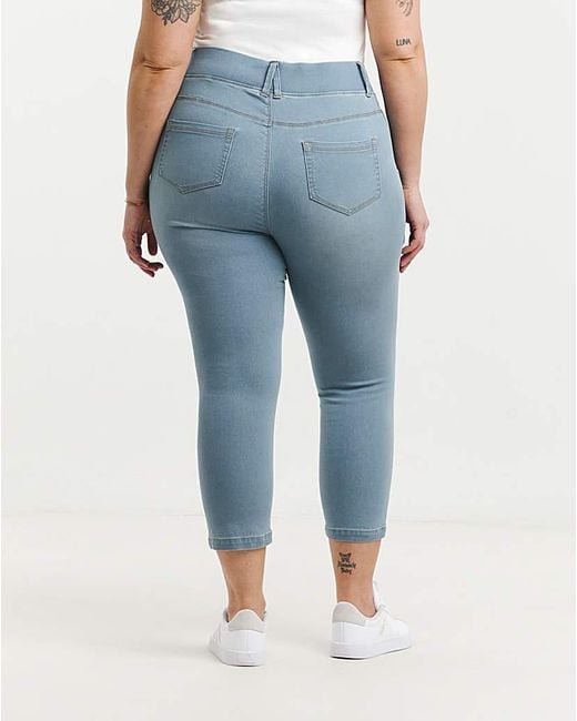 Simply Be Blue Pull On Capri Jegging
