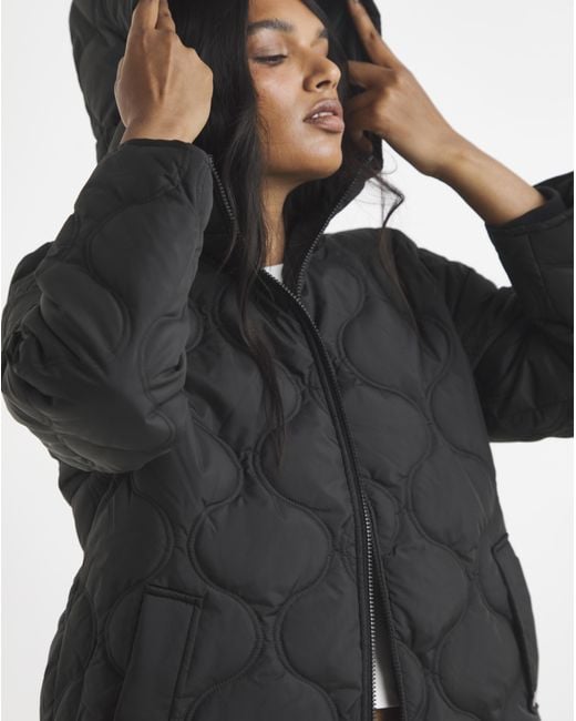 Simply Be Black Short Quilted Jacket
