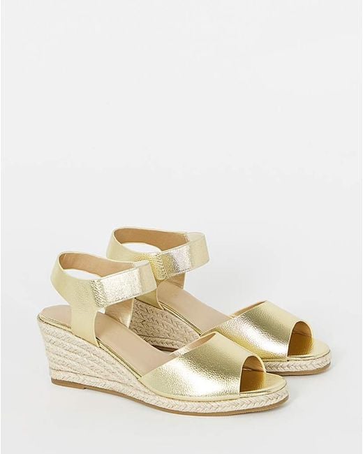JD Williams White Two Part Espadrille Wedge Ex Wide