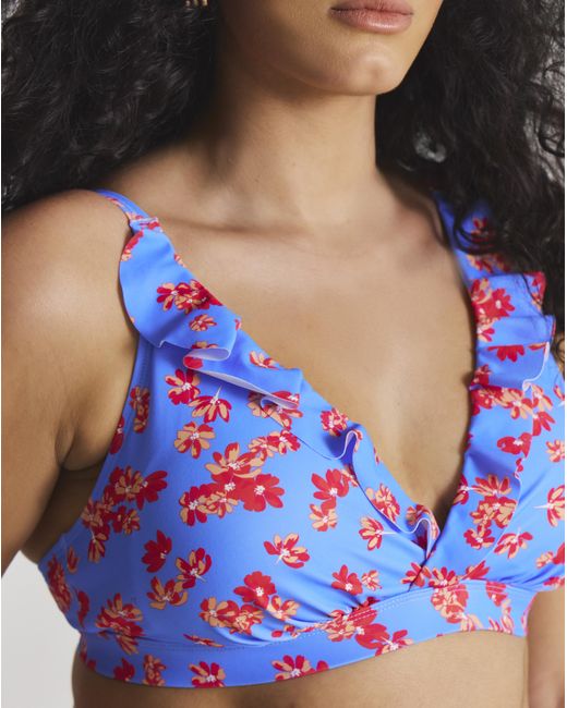 Simply Be Blue Value 2 Pack Plunge Bikini Tops