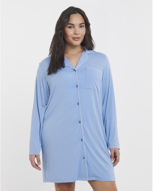 Figleaves Blue Picot Trim Nightshirt