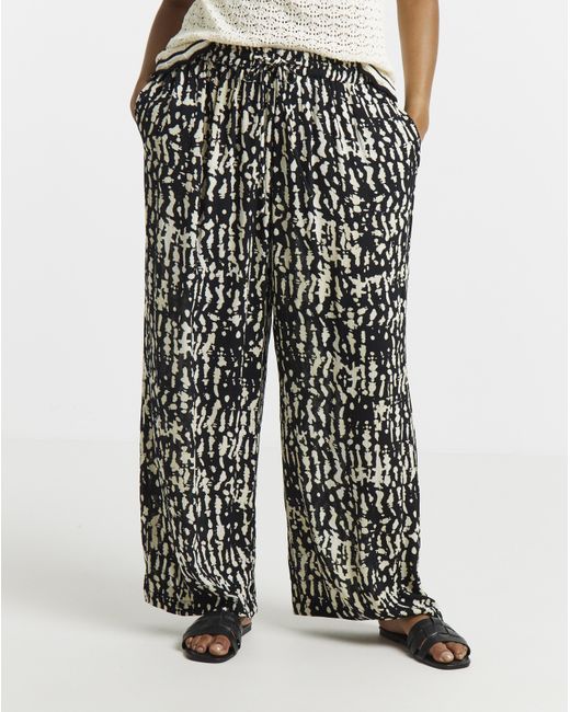 Simply Be Multicolor Crinkle Wide Leg Trousers
